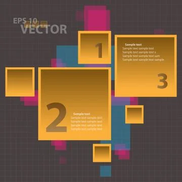 Vector Orange Square Infographics Background Concept Stock Illustration