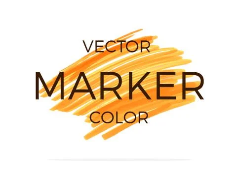 Vector orange stripes drawn with markers. Elements for design and background Stock Illustration