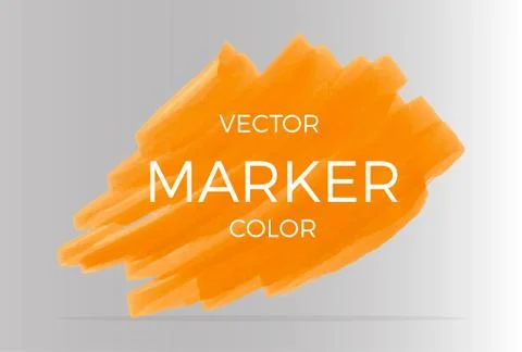 Vector orange stripes drawn with markers. Elements for design and background Stock Illustration