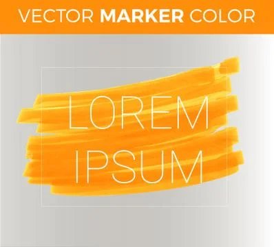 Vector orange stripes drawn with markers. Elements for design and background Stock Illustration