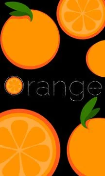 Vector oranges on black background Stock Illustration