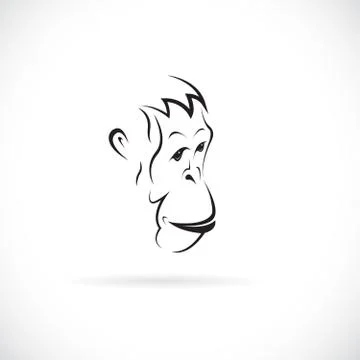 Vector of an orangutan face design on white background. Wild Animals. Orangut Stock Illustration
