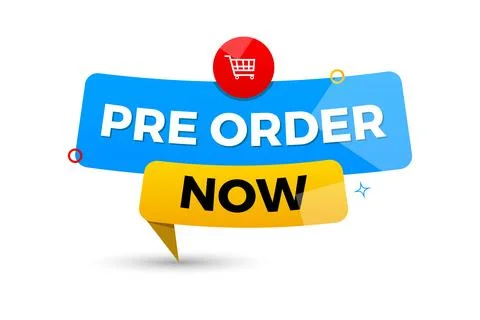 Vector order now sky bule and yellow banner design Stock Illustration