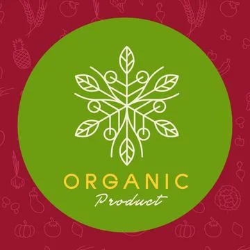 Vector organic and natural emblem and logo design template Stock Illustration