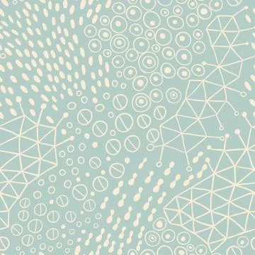 Vector organic seamless abstract background, botanical motif, freehand doodles Stock Illustration