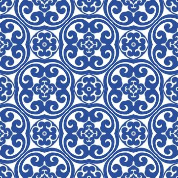 Vector oriental floral seamless pattern background Stock Illustration