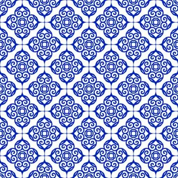 Vector oriental floral seamless pattern background Stock Illustration