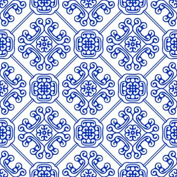 Vector oriental floral seamless pattern background Stock Illustration