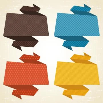 Vector origami background. Banner and speech bubbles Stock Illustration
