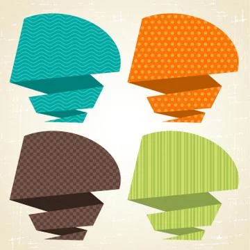 Vector origami background. Banner and speech bubbles Stock Illustration