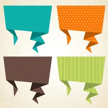 Vector origami background. Banner and speech bubbles Stock Illustration