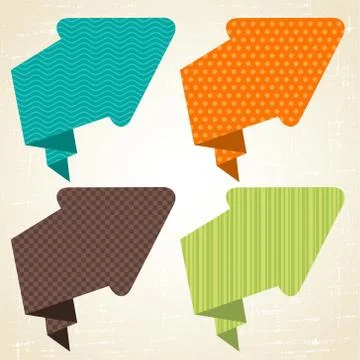 Vector origami background. Banner and speech bubbles Stock Illustration