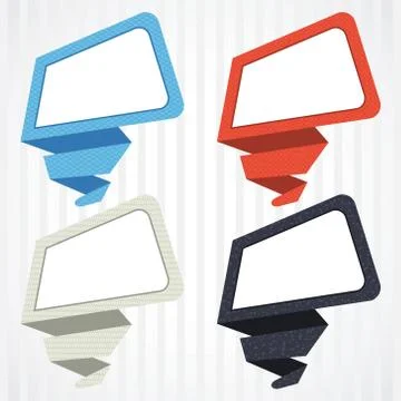 Vector origami background. Banner and speech bubbles Stock Illustration