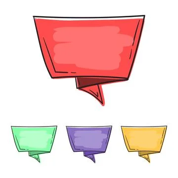 Vector origami banner template. Text block. Stock Illustration