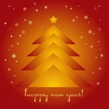 Vector origami card with christmas tree, snow and space for your text. Stock Illustration