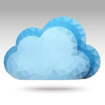 Vector origami polygonal clouds Stock Illustration