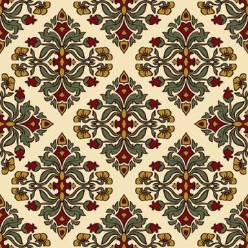 Vector ornament with damask. Stock Illustration