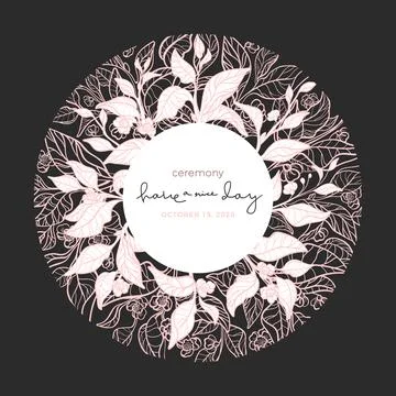 Vector ornament. Organic tea in circle Art design Stock Illustration