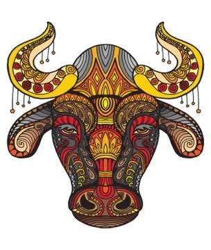 Vector ornamental bull Stock Illustration