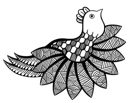 Vector ornamental funny bird Illustrazione stock
