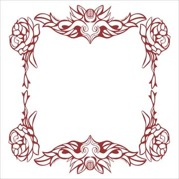 Vector ornamental hand drawn frame - gothic design. Floral art vintage Illustrazione stock