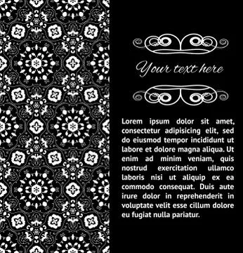 Vector ornamental invitation card. Template handmade lace design for card. Stock Illustration