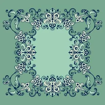 Vector ornamental nature vintage border Stock Illustration