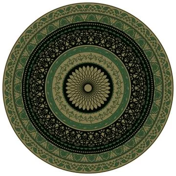 Vector ornamental round floral pattern, indian style Illustrazione stock