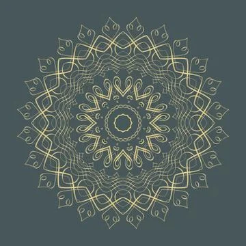 Vector ornamental round lace with damask and arabesque elements. Mehndi style イラスト素材
