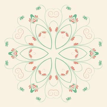 Vector ornamental round lace with damask and arabesque elements. Mehndi style Stock Illustration