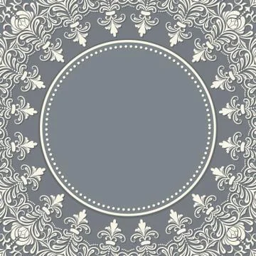 Vector ornamental round lace with damask and arabesque elements. Mehndi style Stock Illustration