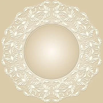 Vector ornamental round lace with damask and arabesque elements. Mehndi style Stock Illustration