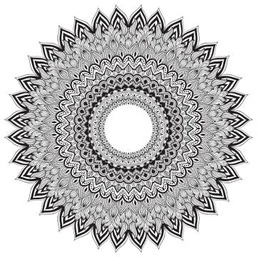 Vector ornamental round lace with damask and arabesque elements. Mehndi style イラスト素材