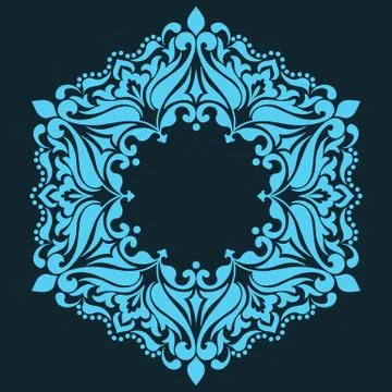 Vector ornamental round lace with damask and arabesque elements. Mehndi style イラスト素材