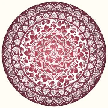 Vector ornamental round lace with damask and arabesque elements. Mehndi style イラスト素材