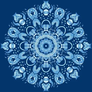 Vector Ornamental round lace pattern, circle background Illustrazione stock