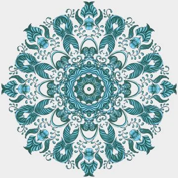 Vector Ornamental round lace pattern, circle background Stock Illustration