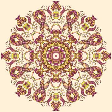 Vector Ornamental round lace pattern, circle background Stock Illustration