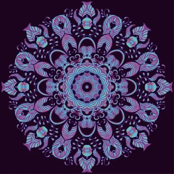 Vector Ornamental round lace pattern, circle background Stock Illustration