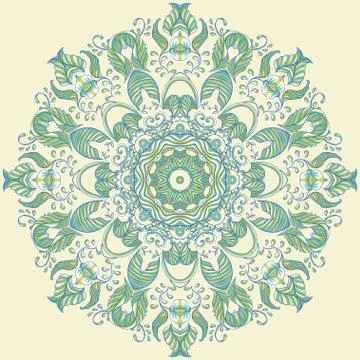 Vector Ornamental round lace pattern, circle background Illustrazione stock