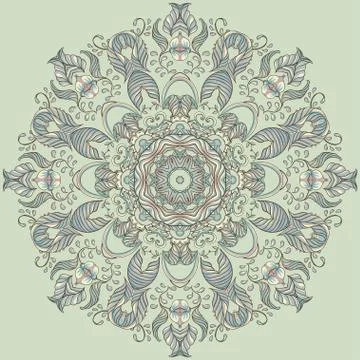 Vector Ornamental round lace pattern, circle background Stock Illustration