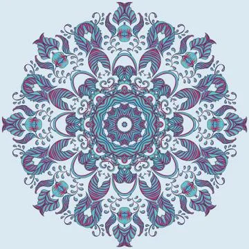 Vector Ornamental round lace pattern, circle background Stock Illustration