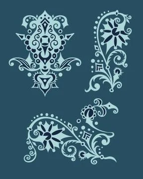 Vector ornamental vintage design elements Stock Illustration