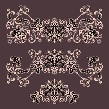 Vector ornamental vintage design elements Stock Illustration