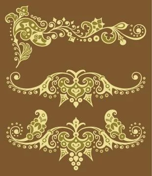 Vector ornamental vintage design elements Stock Illustration
