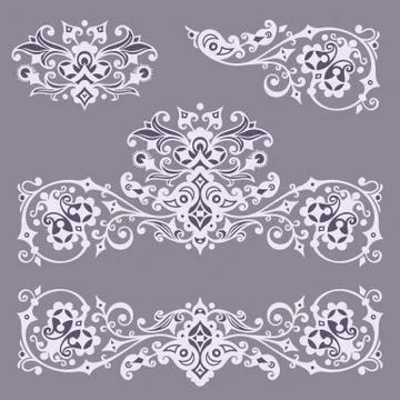 Vector ornamental vintage design elements Stock Illustration