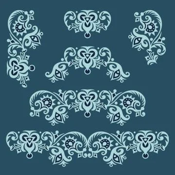Vector ornamental vintage design elements Stock Illustration