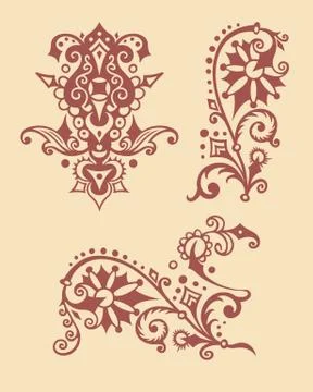 Vector ornamental vintage design elements Stock Illustration