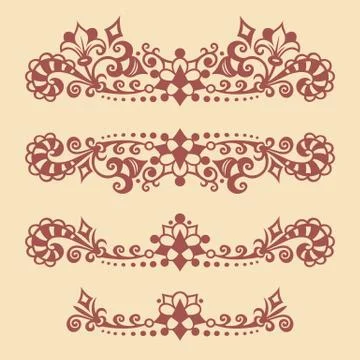 Vector ornamental vintage design elements Stock Illustration