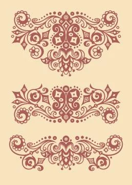 Vector ornamental vintage design elements Stock Illustration